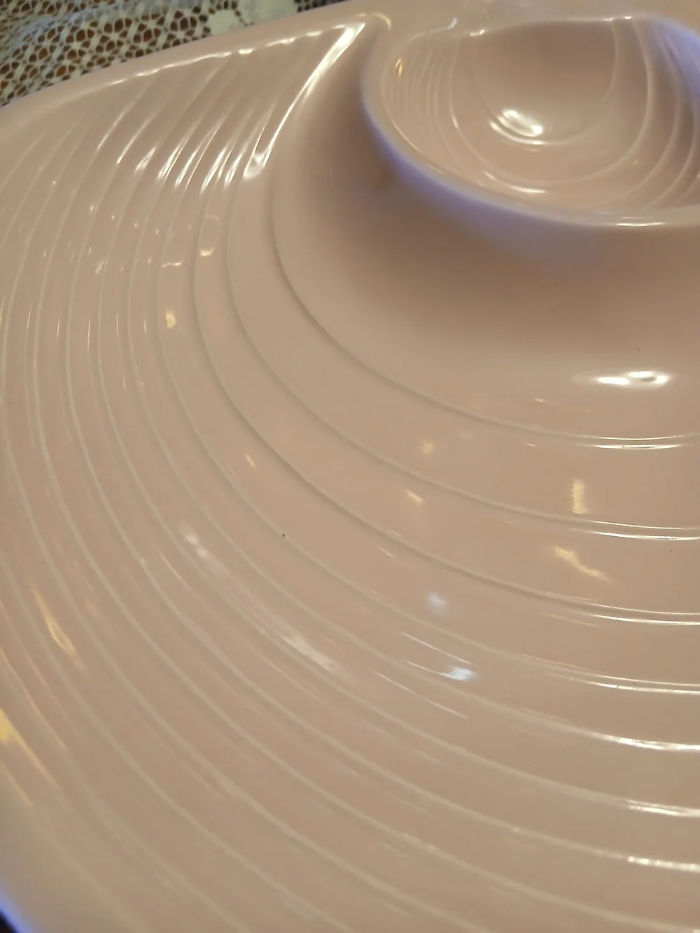 Pastel Pink Ceramic Clam Shell Serving Platter